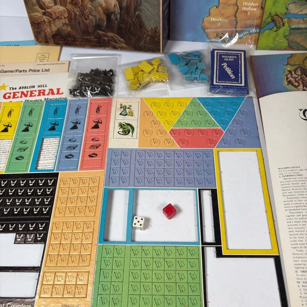 Vintage Wizard's Quest The Avalon Hill Company Board Game 1979 Fantasy Strategy